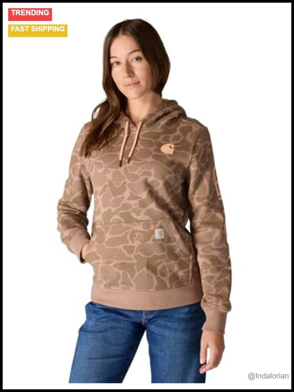 Carhartt Women's Relaxed Fit Midweight Logo Sleeve Graphic Sweatshirt
